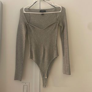 Ribbed sweetheart bodysuit